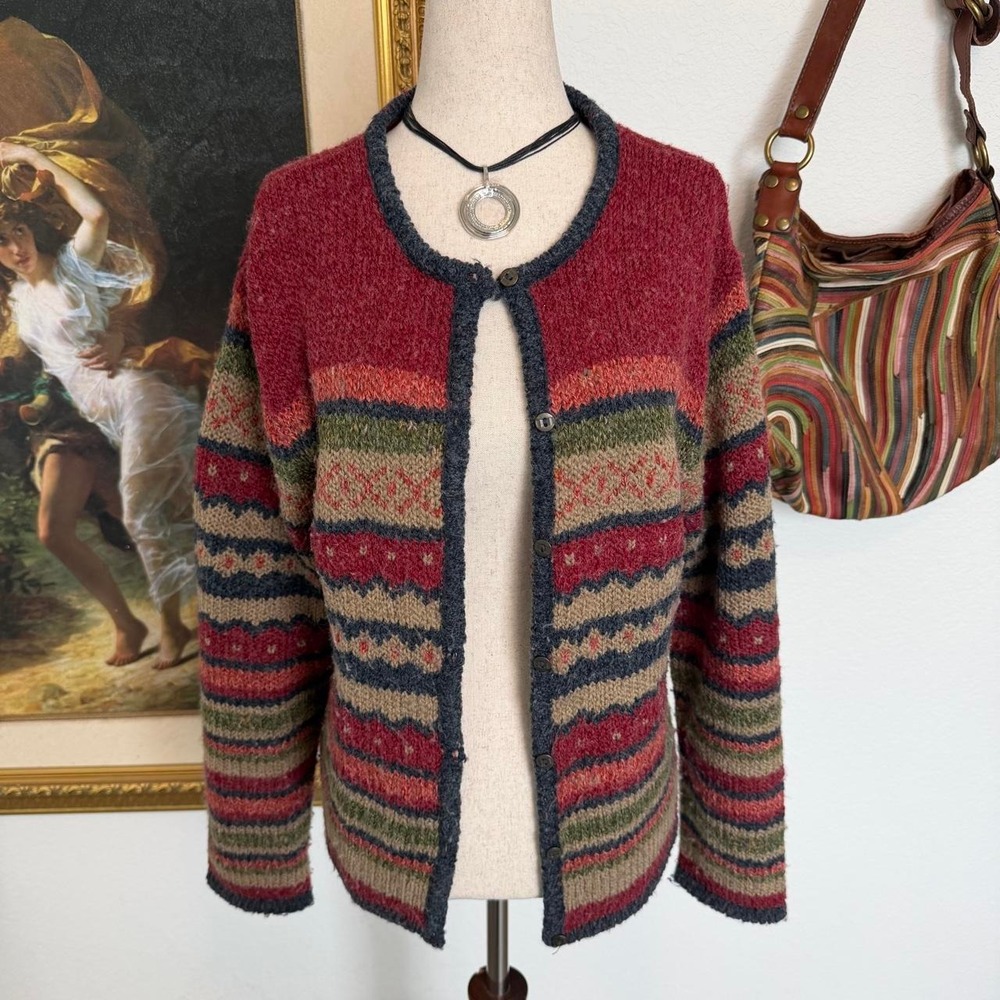 Vintage Boho Autumn Cozy Granola Sweater